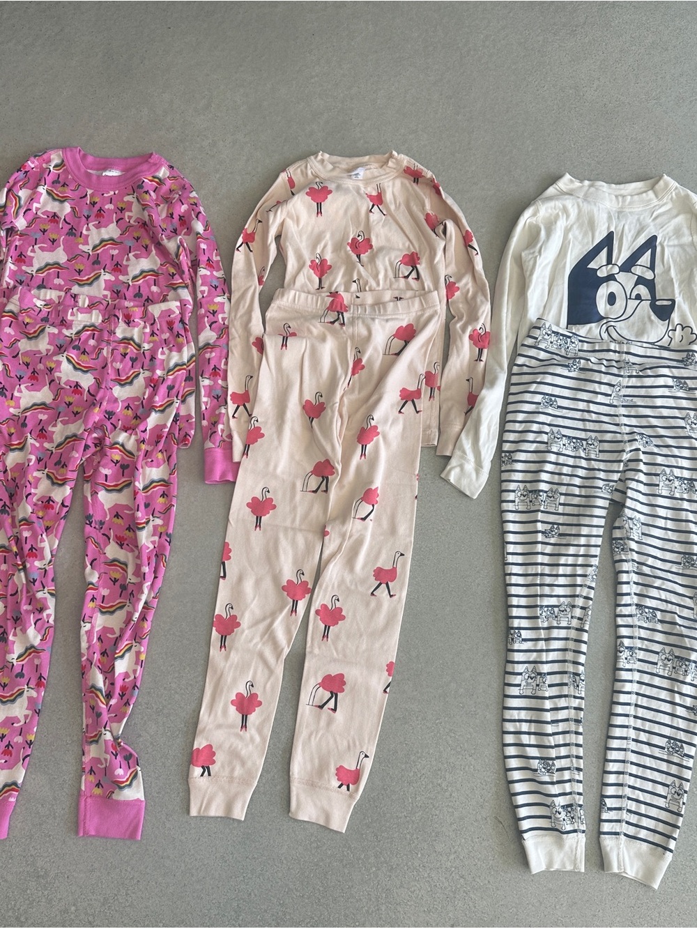 LOT of 3 Hanna Andersson Girls Pajama Sets - Soft Long Sleeve & Pants